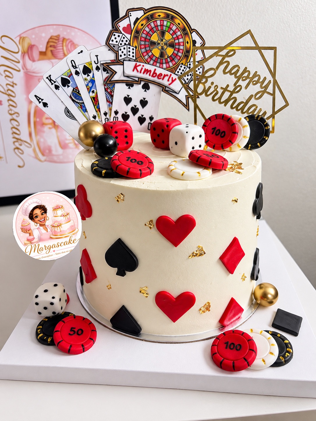 CASINO CHIC — Une ambiance Casino chic pour célébrer une date spécial!

Un layer cake tout en élégance, habillé de blanc, rouge, noir  | Taasty Cakes
